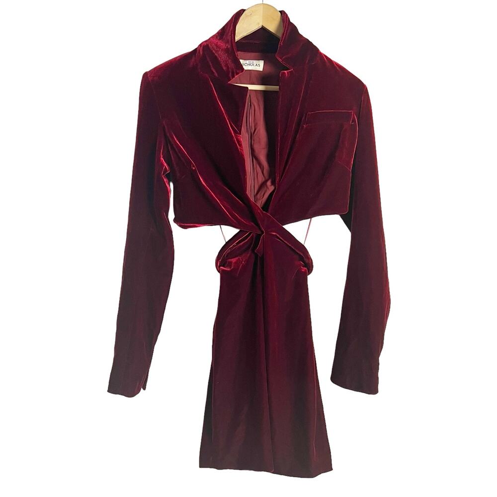 NICHOLAS Red Velvet Mini Dress - Picture 4 of 14